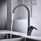 Brushed Deck-Mounted Kitchen Mixer Tap With Swivel Spout