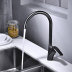 Brushed Deck-Mounted Kitchen Mixer Tap With Swivel Spout