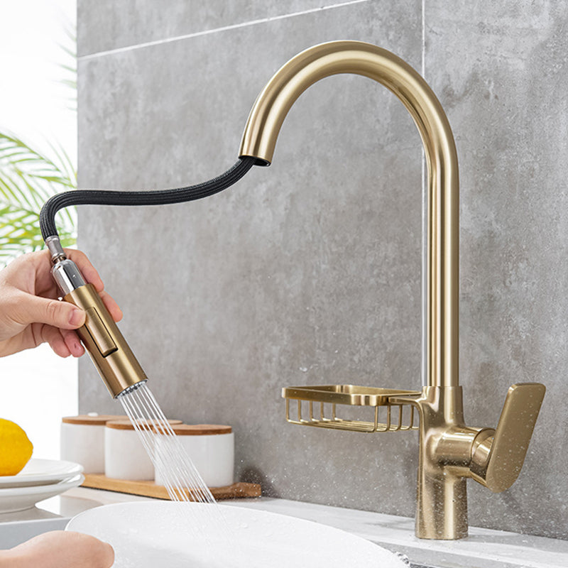 Single-Lever Kitchen Faucet With Pull-Down Sprayer, Hot And Cold