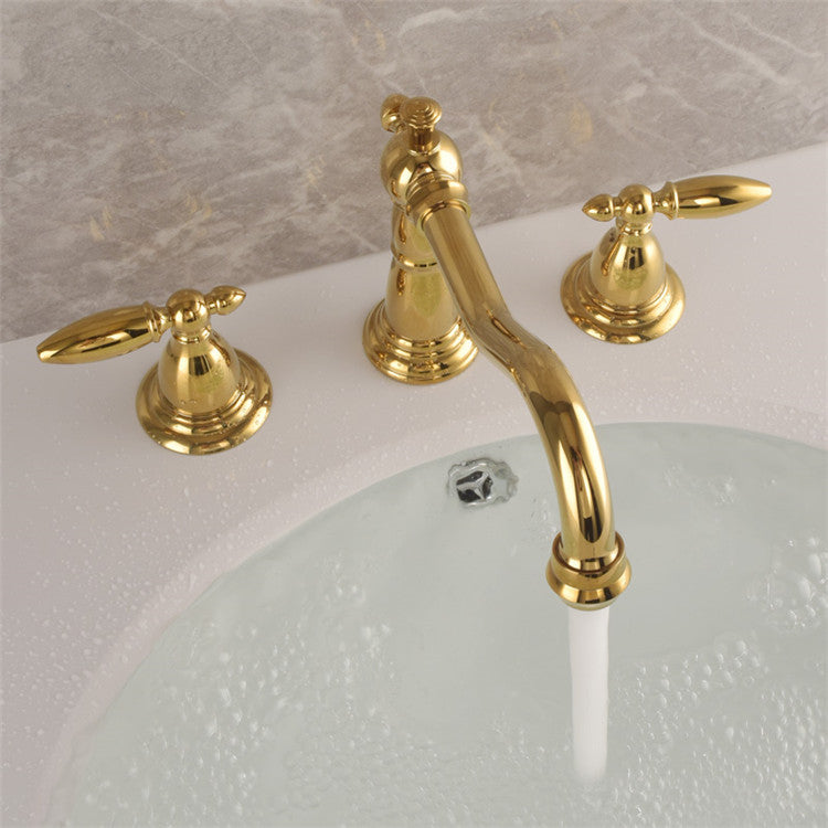 Marcelli Vintage Brass Double-Handle Bathroom Faucet for 3-Hole Sink