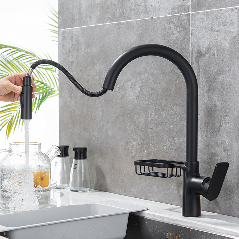 Single-Lever Kitchen Faucet With Pull-Down Sprayer, Hot And Cold