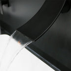 Sleek Single Lever Wall Mounted Waterfall Faucet for Bathroom Sink