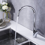 Brushed Deck-Mounted Kitchen Mixer Tap With Swivel Spout