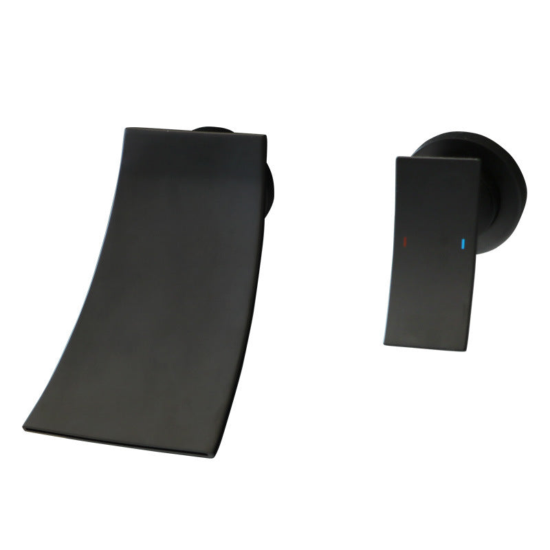 Sleek Single Lever Wall Mounted Waterfall Faucet for Bathroom Sink