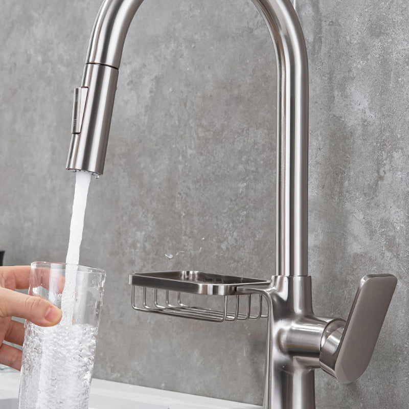 Single-Lever Kitchen Faucet With Pull-Down Sprayer, Hot And Cold