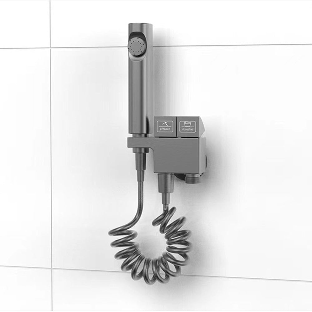Miraqua Handheld Toilet Bidet Sprayer Kit With Dual Outlet Angle Valve