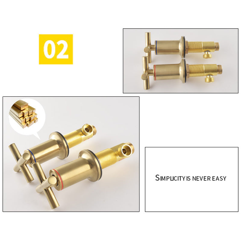 Brushed Gold Widespread Waterfall Faucet for Three-Hole Bathroom Sink