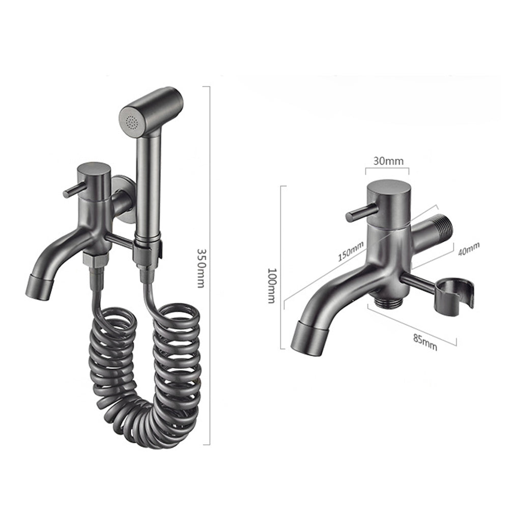 Graues Wandmontage-Bidet-Set mit Handbrause