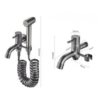 Graues Wandmontage-Bidet-Set mit Handbrause