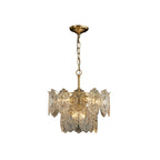 Embossed Crystal Panel Chandelier, 5 Or 7 Lights