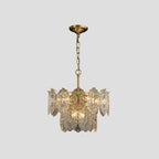 Embossed Crystal Panel Chandelier, 5 Or 7 Lights