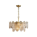 Embossed Crystal Panel Chandelier, 5 Or 7 Lights
