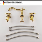 Marcelli Vintage Brass Double-Handle Bathroom Faucet for 3-Hole Sink