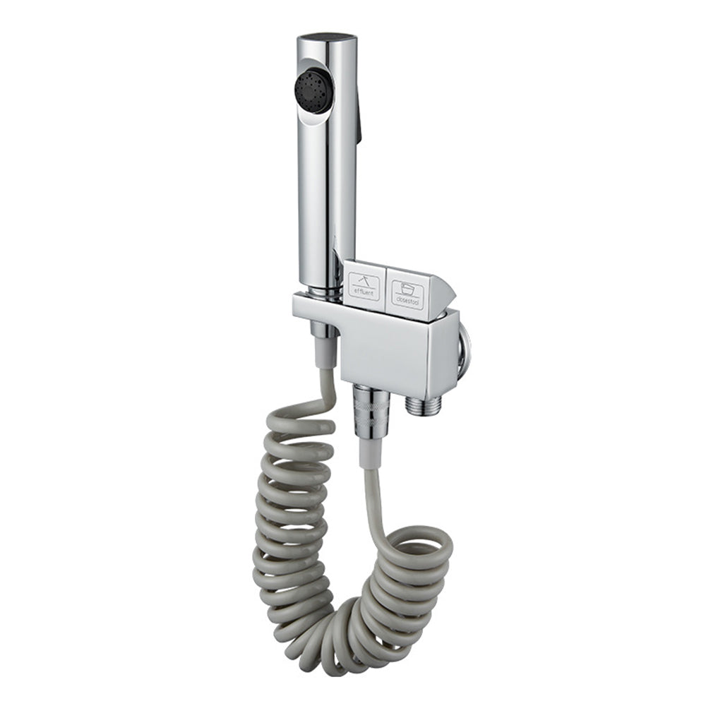 Miraqua Handheld Toilet Bidet Sprayer Kit With Dual Outlet Angle Valve