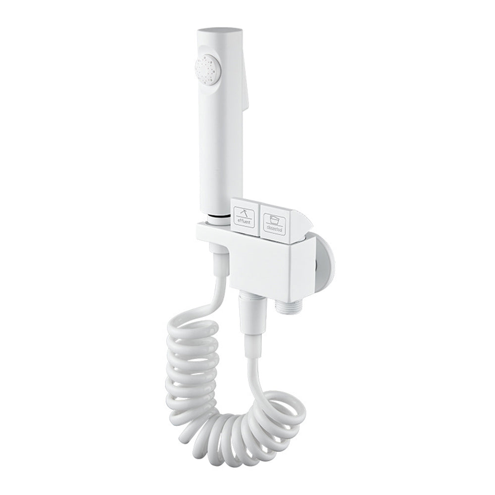 Miraqua Handheld Toilet Bidet Sprayer Kit With Dual Outlet Angle Valve