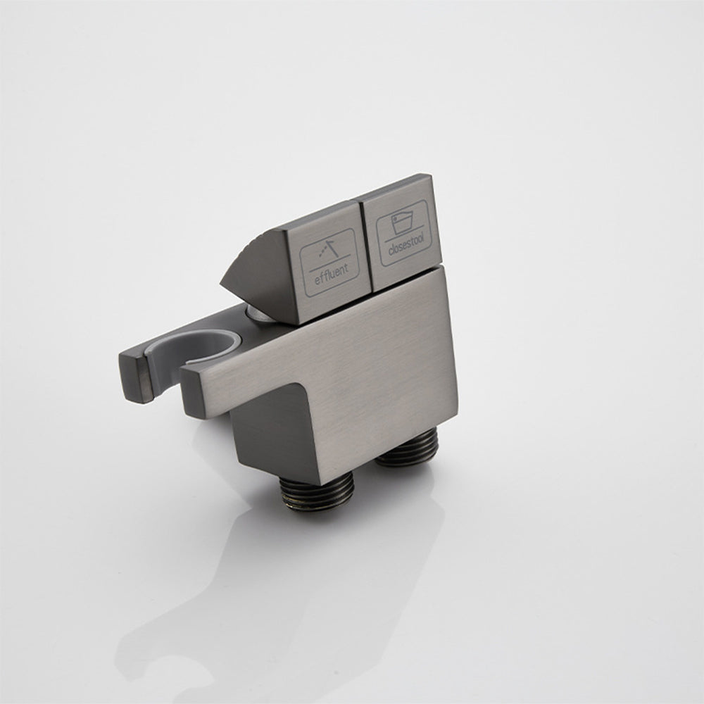 Miraqua Handheld Toilet Bidet Sprayer Kit With Dual Outlet Angle Valve