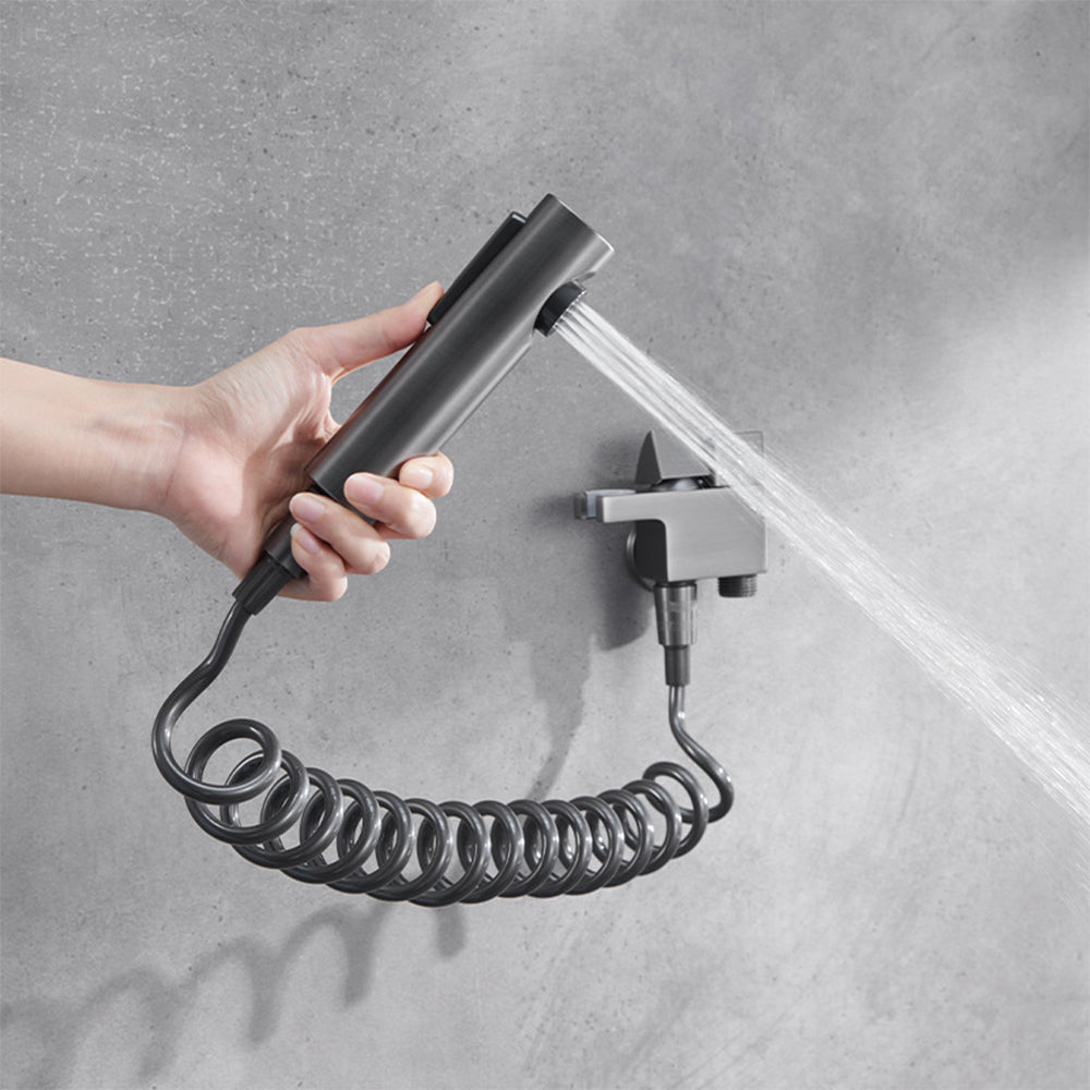 Miraqua Handheld Toilet Bidet Sprayer Kit With Dual Outlet Angle Valve