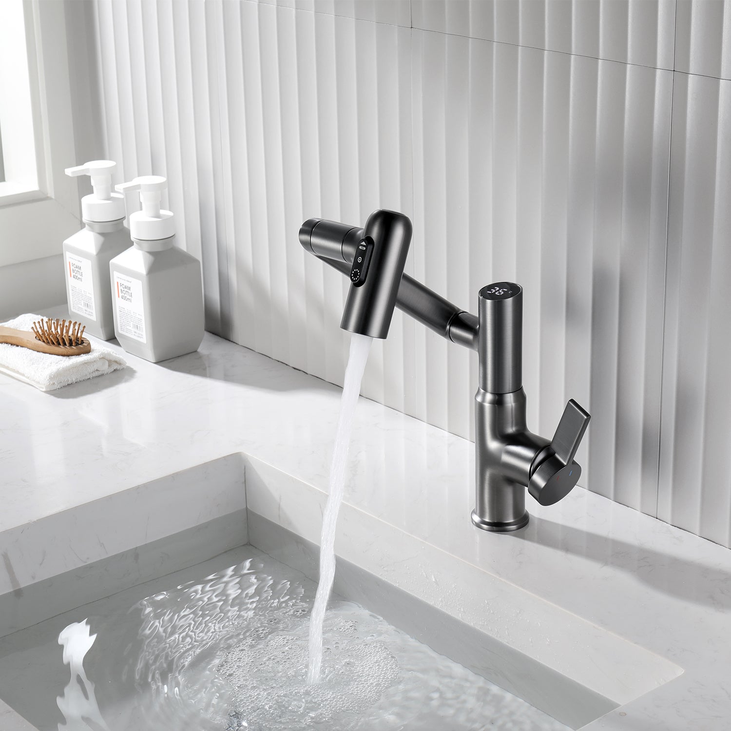 Smart Digital Basin Faucet for Hot and Cold Water