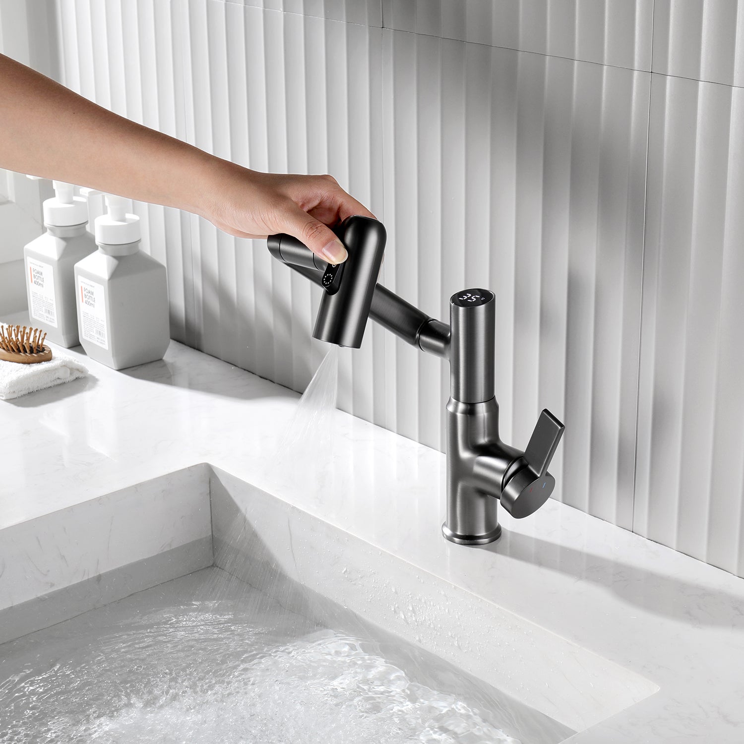 Smart Digital Basin Faucet for Hot and Cold Water