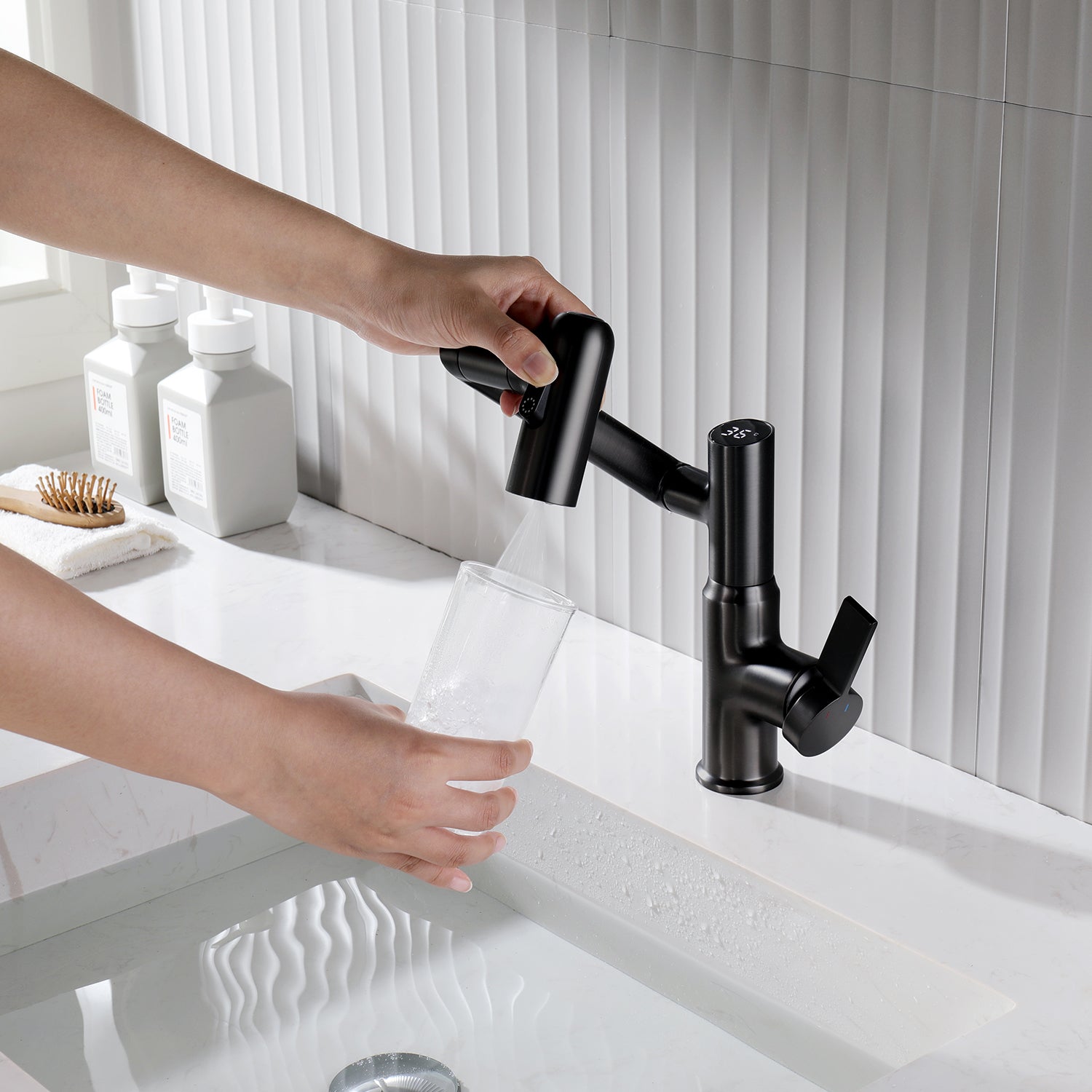 Smart Digital Basin Faucet for Hot and Cold Water
