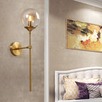 Glass Torch Wall Light in Brass
