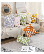 Lumbar Pillow Cover with Daisy Embroidery