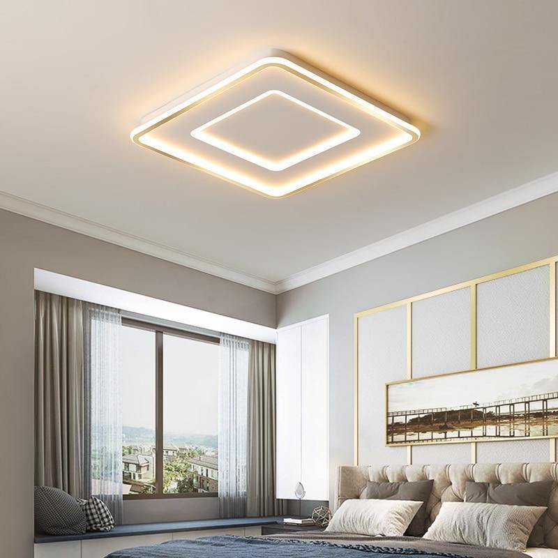 Rectangular Ceiling Light With Geometric Design