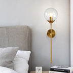 Glass Torch Wall Light in Brass