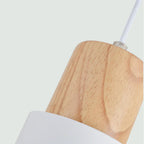 Marlen | Wood and Metal Cylindrical Pendant Light