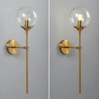 Glass Torch Wall Light in Brass