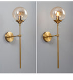 Glass Torch Wall Light in Brass