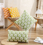 Lumbar Pillow Cover with Daisy Embroidery