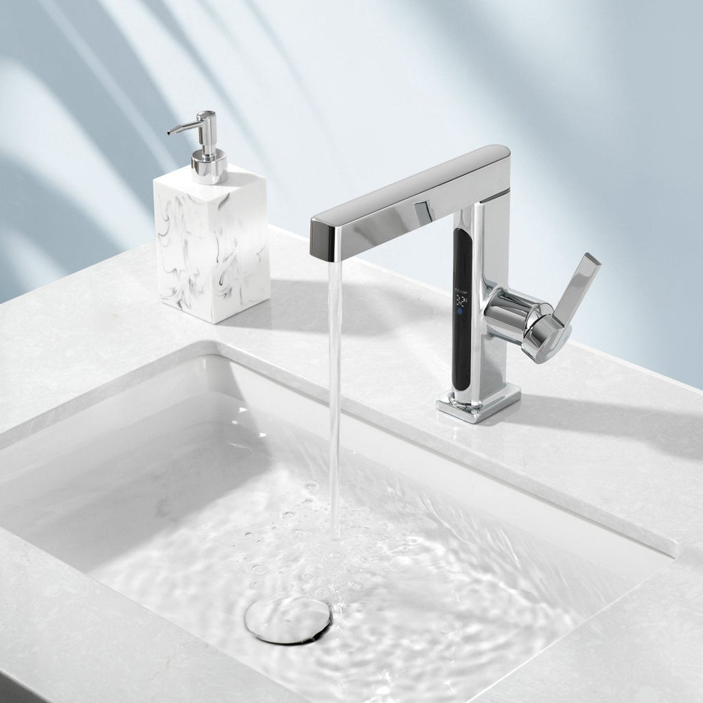 Alyra Single-Hole Pull-Out Faucet With Temperature Readout