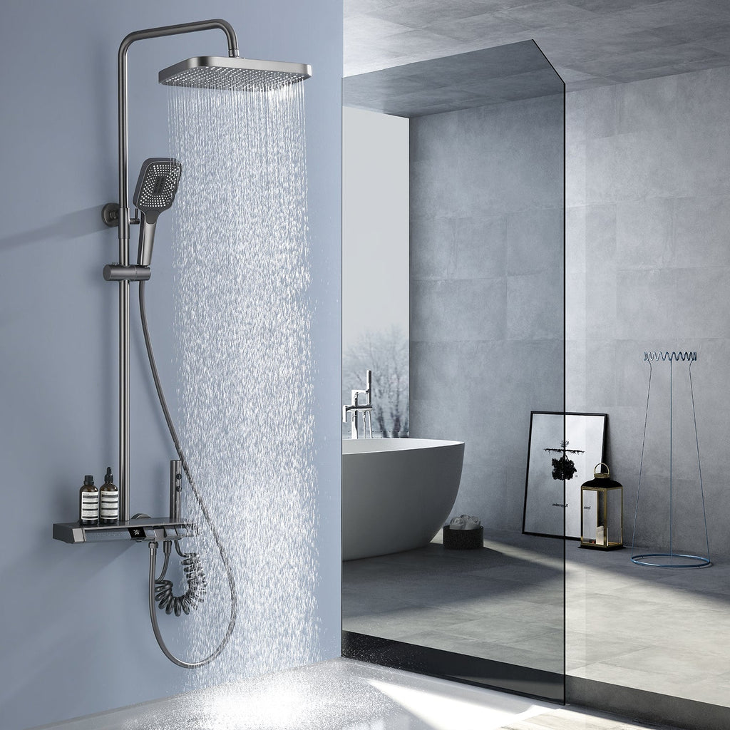 AquaSense Smart Bathroom Shower Systems with Digital Temperature Display