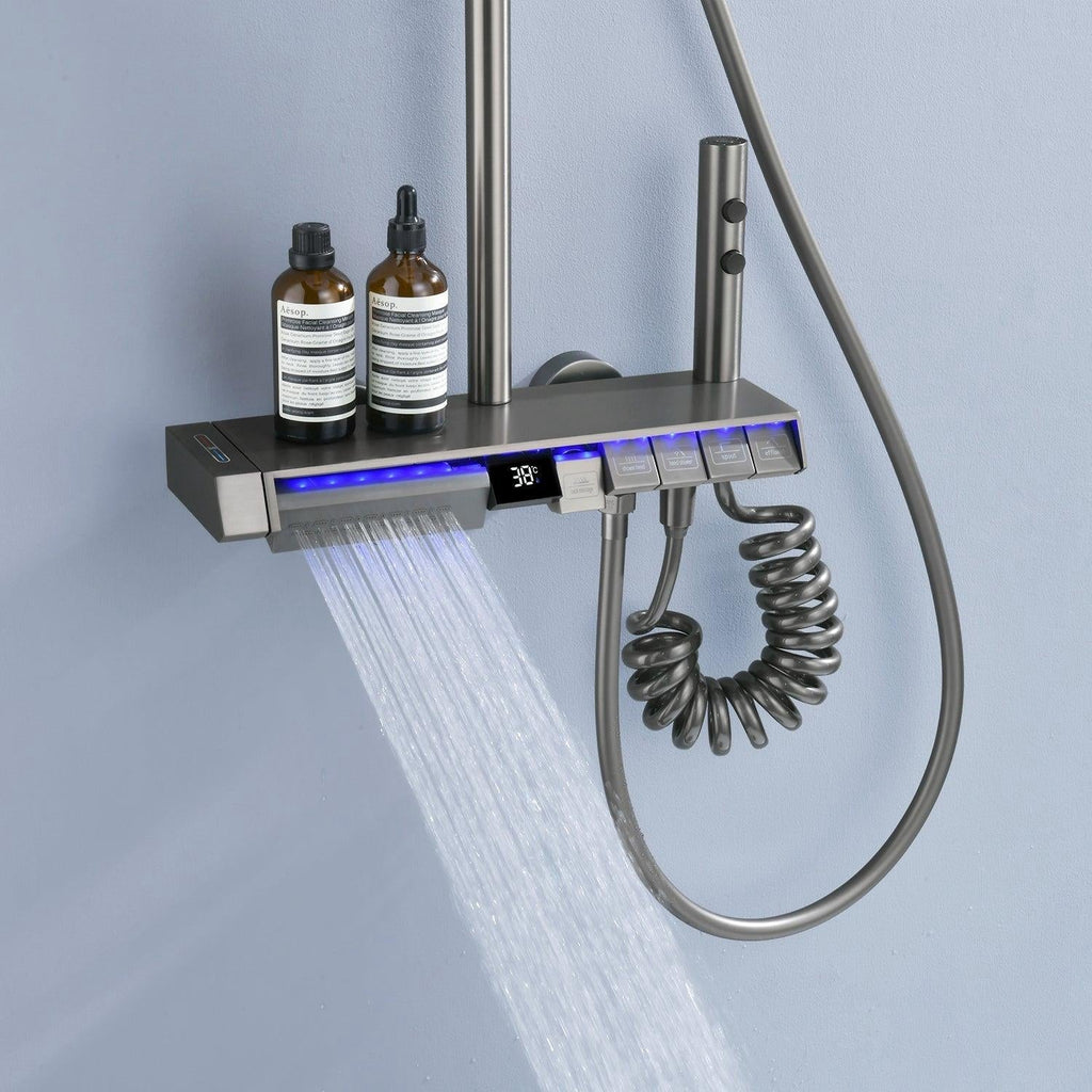 AquaSense Smart Bathroom Shower Systems with Digital Temperature Display