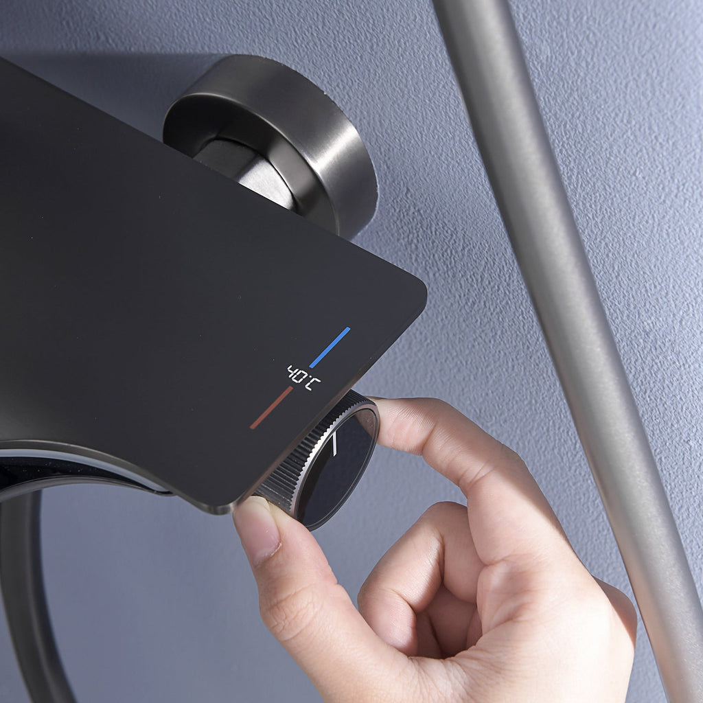 LED Shower System With Temperature Control