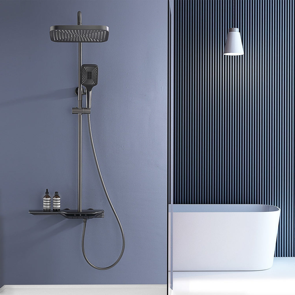 LED Shower System With Temperature Control