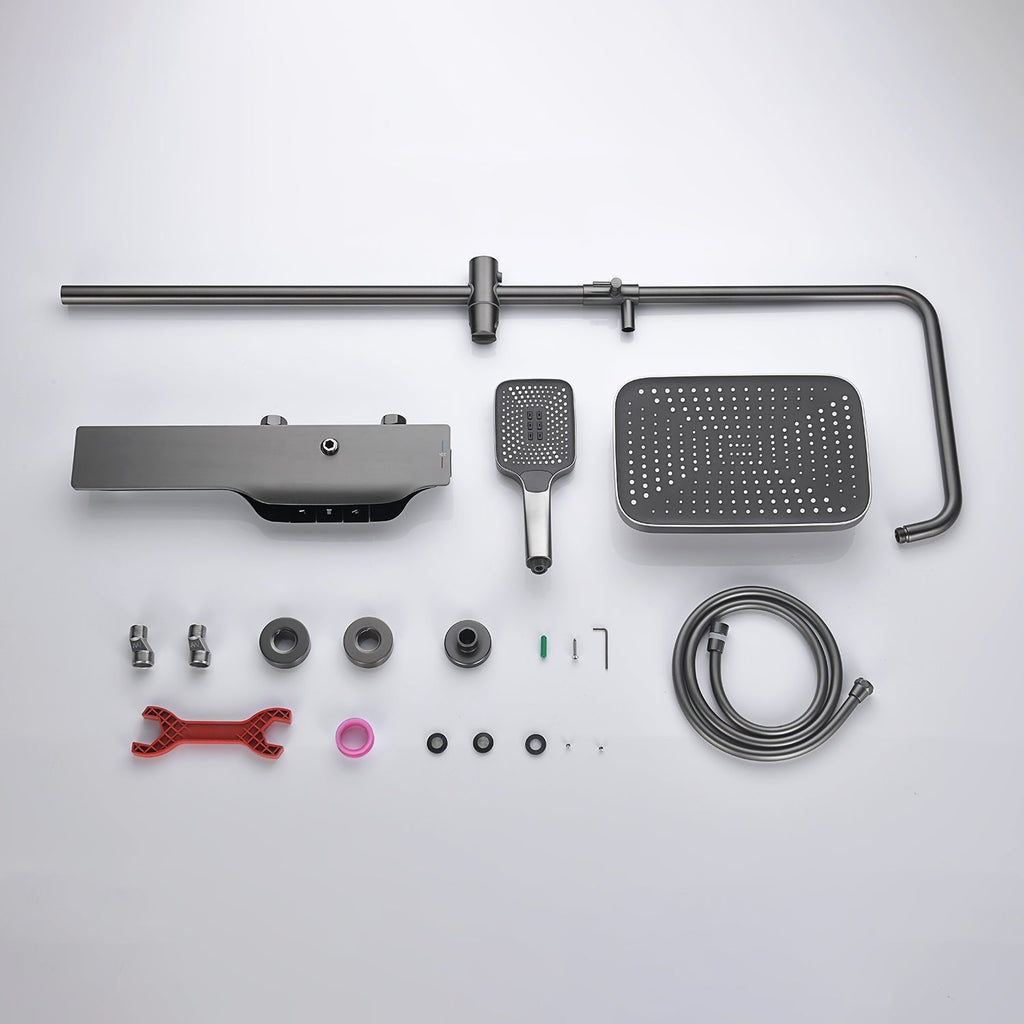 LED Shower System With Temperature Control