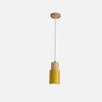 Marlen | Wood and Metal Cylindrical Pendant Light