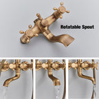 Vintage Copper Shower Kit with Brass Tap and Functional Showerheads