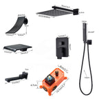 Modern Black 3-Piece Bath and Shower Set