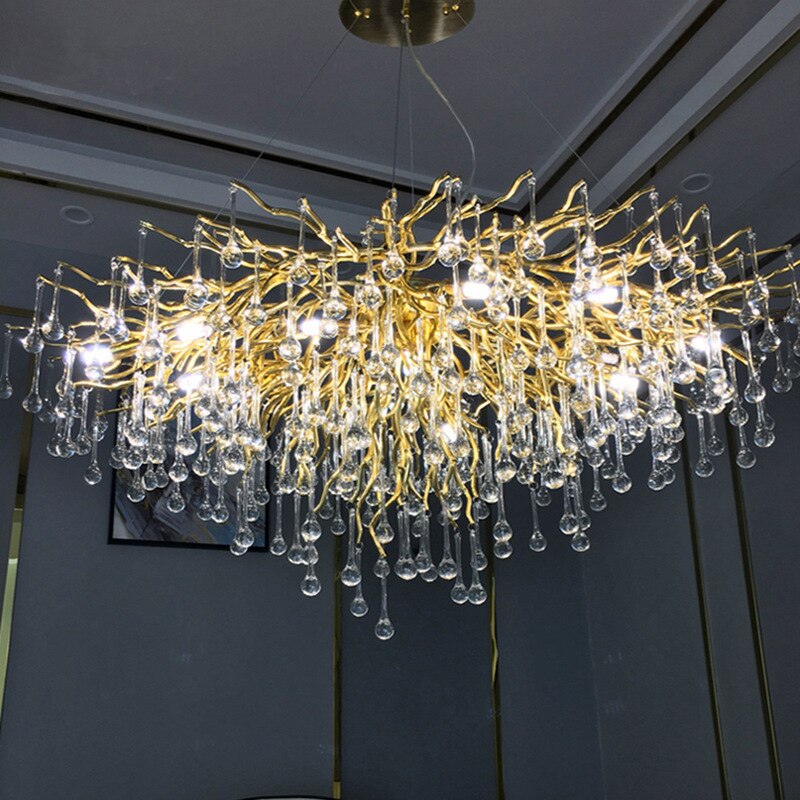 Luminelle Gold Branch Crystal LED Chandelier