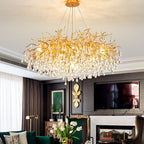 Luminelle Gold Branch Crystal LED Chandelier