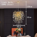 Luminelle Gold Branch Crystal LED Chandelier
