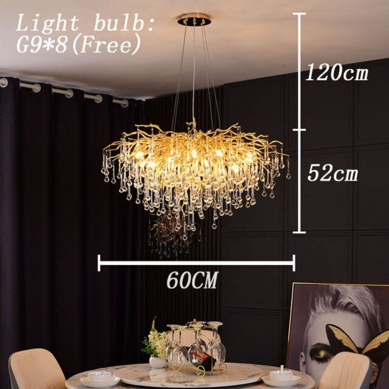 Luminelle Gold Branch Crystal LED Chandelier