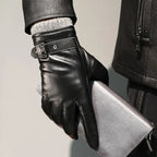 Leather Gloves With Cashmere Cuffs