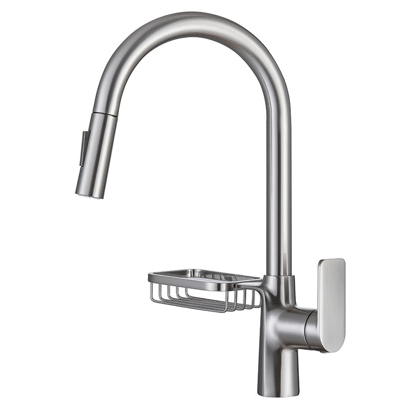 Single-Lever Kitchen Faucet With Pull-Down Sprayer, Hot And Cold