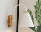 Maris | Curved Wood and Metal Wall Sconce