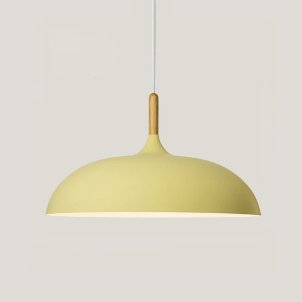 Aurelle Soft Pastel Collection Pendant Lamps in Metal and Wood