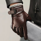 Leather Gloves With Cashmere Cuffs
